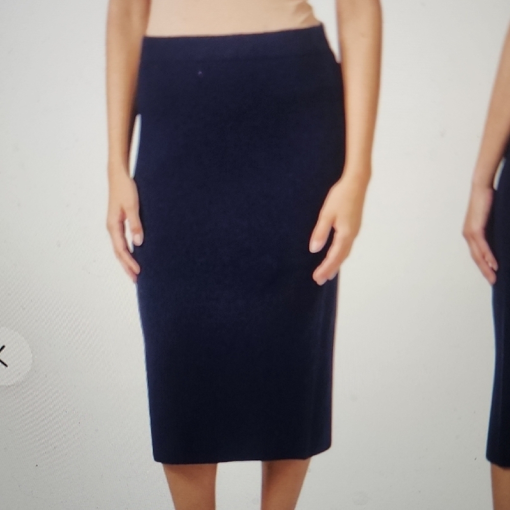 Vince Wool Cashmere Blend Knit Navy Blue Women's Pencil Skirt Size S